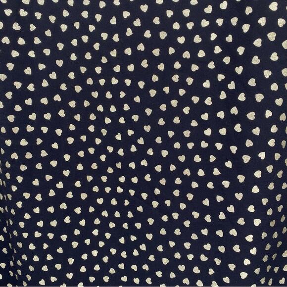 J. Crew Women's Black Short Sleeve Shift Dress With Gold Metallic Hearts Size 0 - Picture 8 of 8